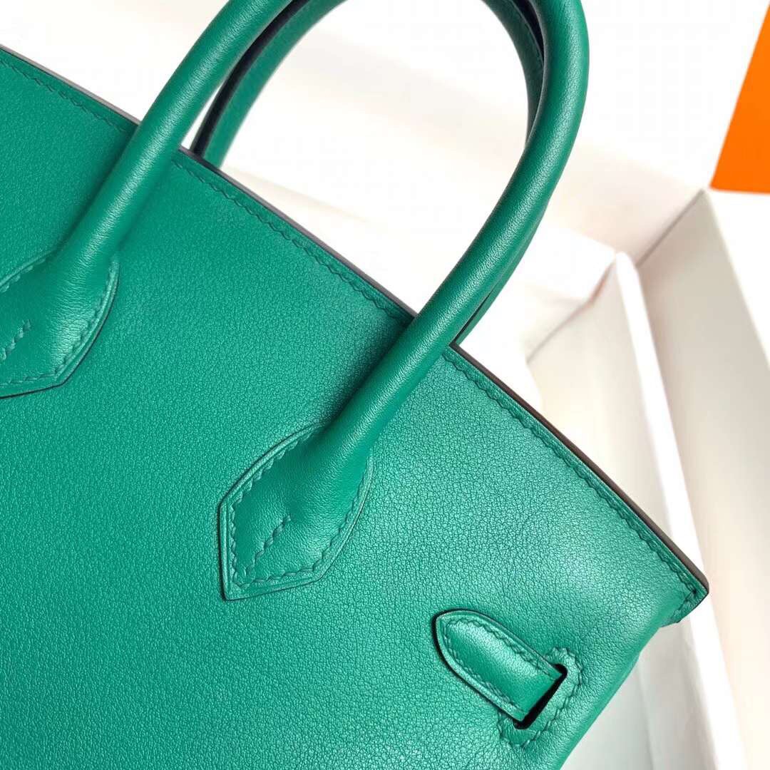 Hermes Birkin 25CM Swift Leather Handbag Green